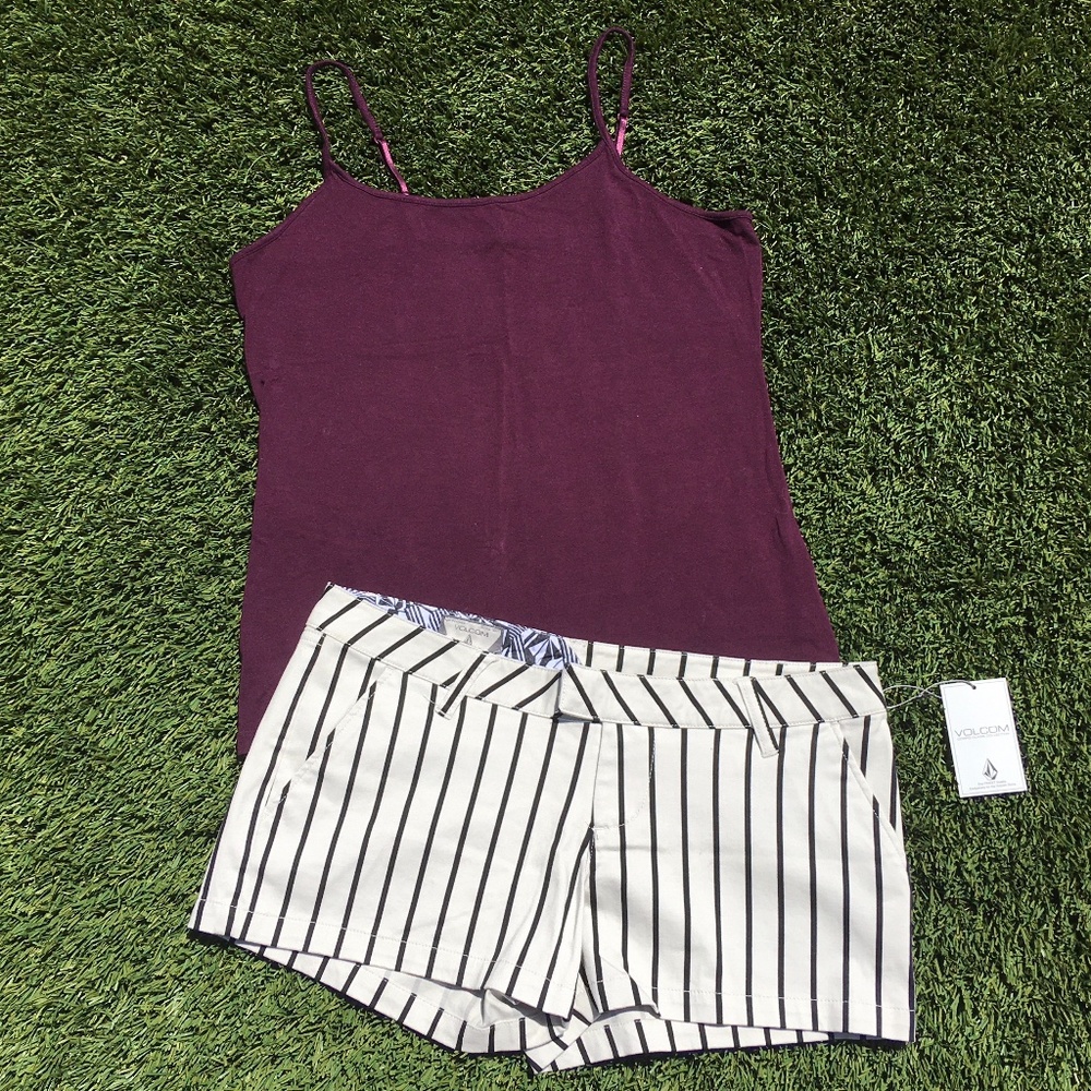 Black & White Striped Shorts